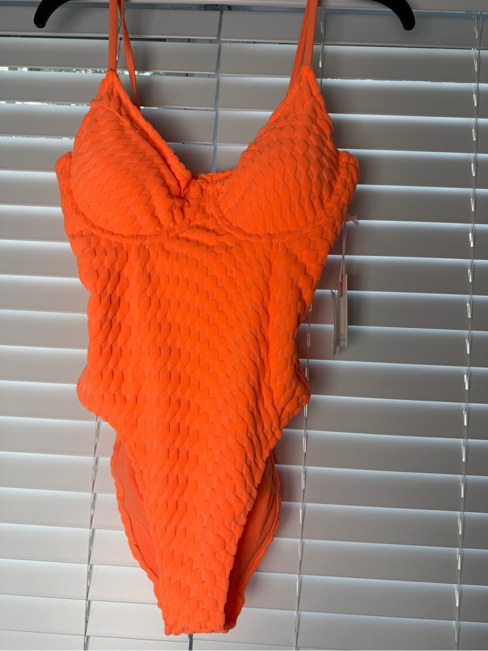 Good American Orange One Piece Sweater Bathing Suit Size 3